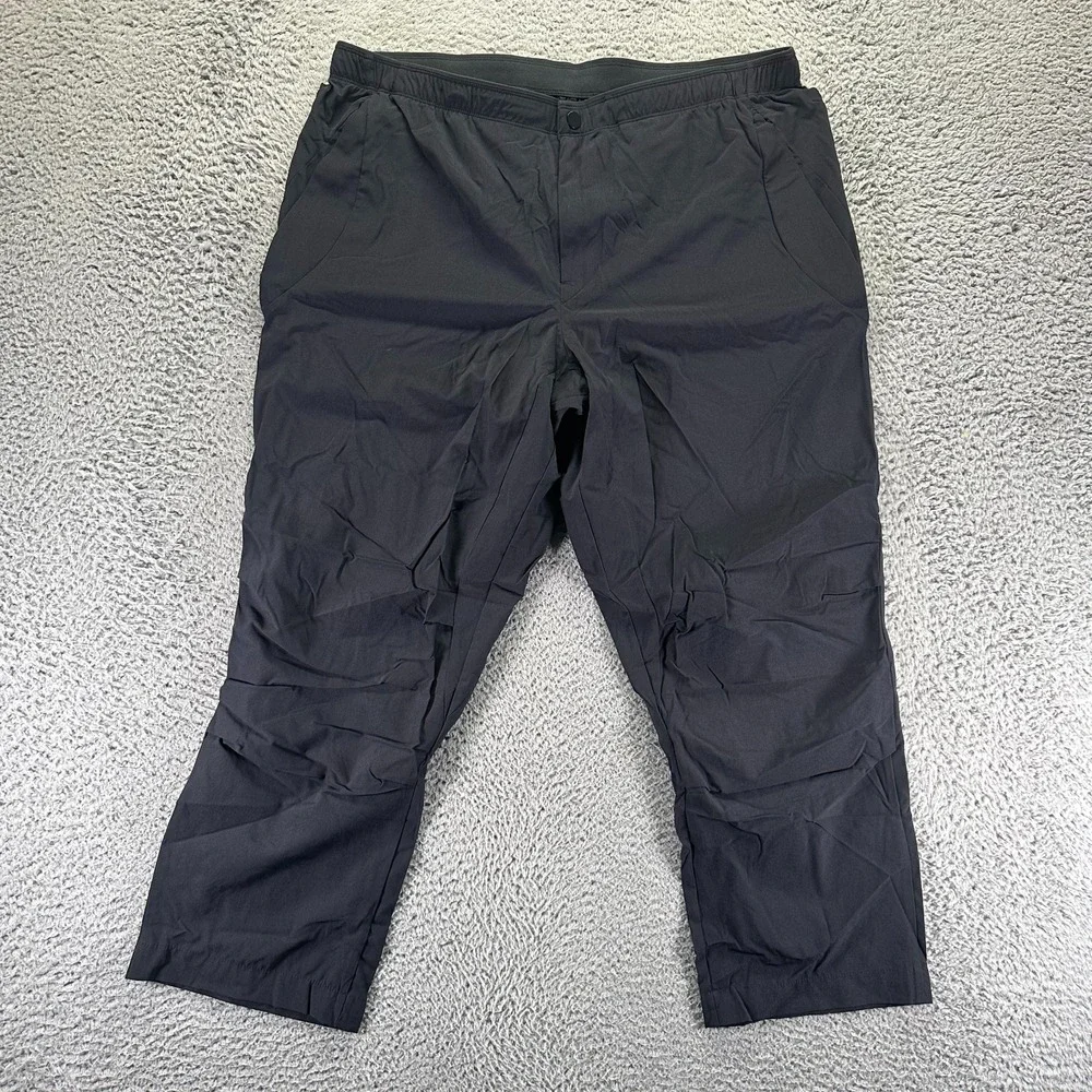 Paskho Pant Mens XL Black Nylon Windbreaker Straight Hiking Gorpcore Stretch